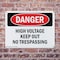 Signmission High Voltage Keep Out No Trespassing Danger Sign, Plastic, 10in W x 7in L, 2PK OS-2PACK-DS-P-710-L-2547 - alternate 2